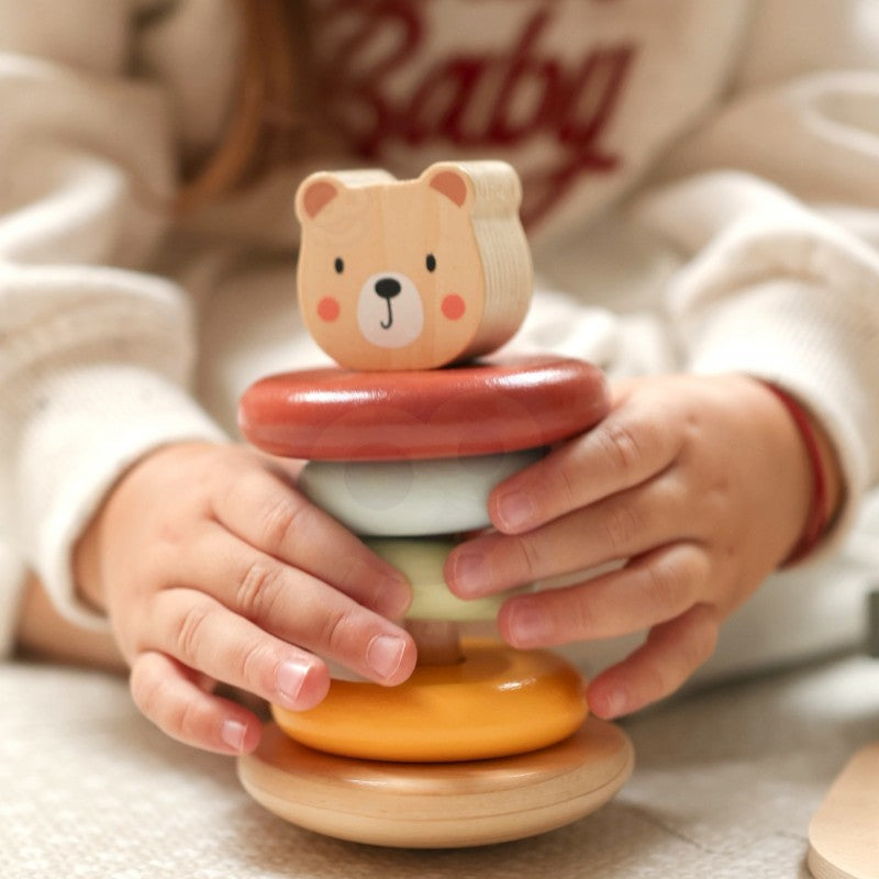 3-in-1 žaislų dėžė: rūšiavimo blokeliai, piramidė ir dramblys ant ratukų - BureiKids