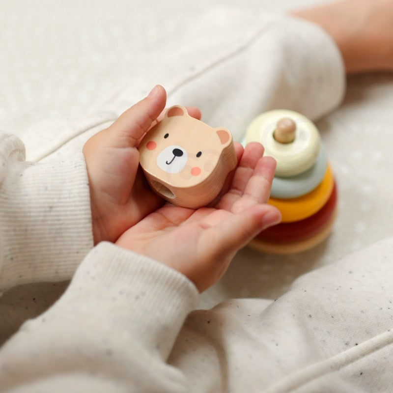 3-in-1 žaislų dėžė: rūšiavimo blokeliai, piramidė ir dramblys ant ratukų - BureiKids