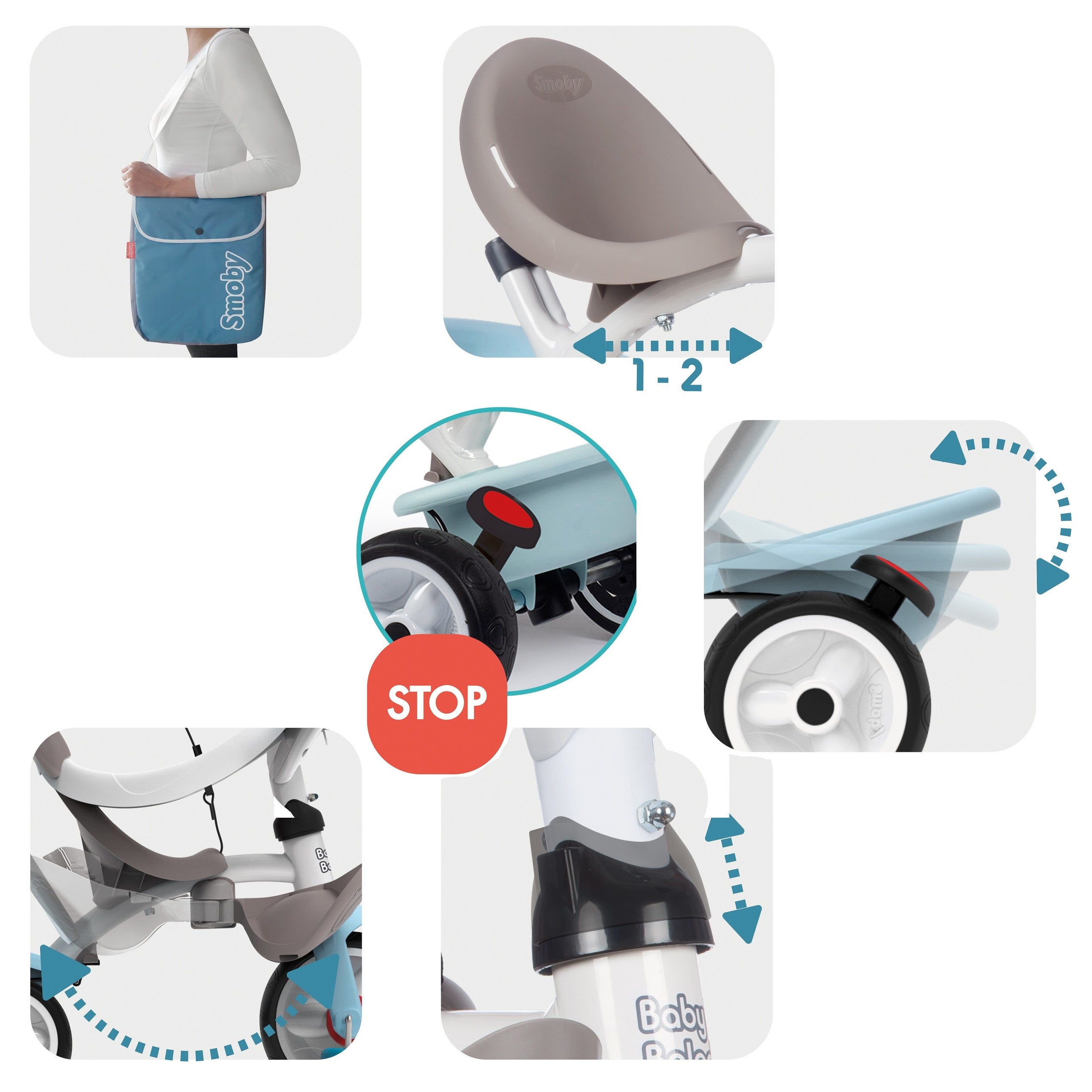 Baby Balade Plus triratukas kūdikiams - Blue - BureiKids