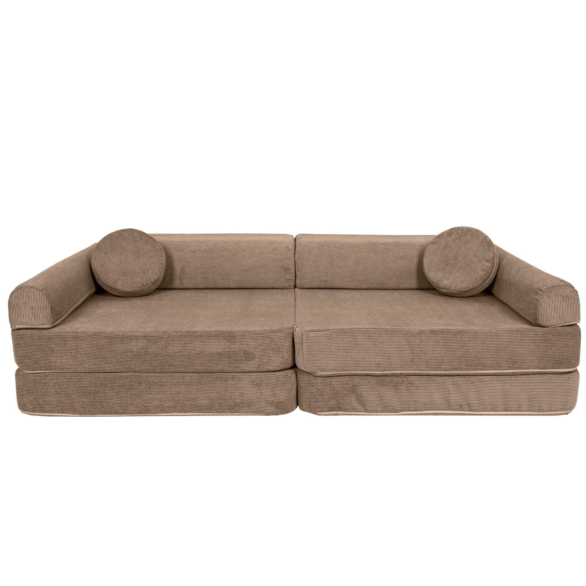 Didelė modulinė Sofa vaikams - Rudas velvetas - BureiKids