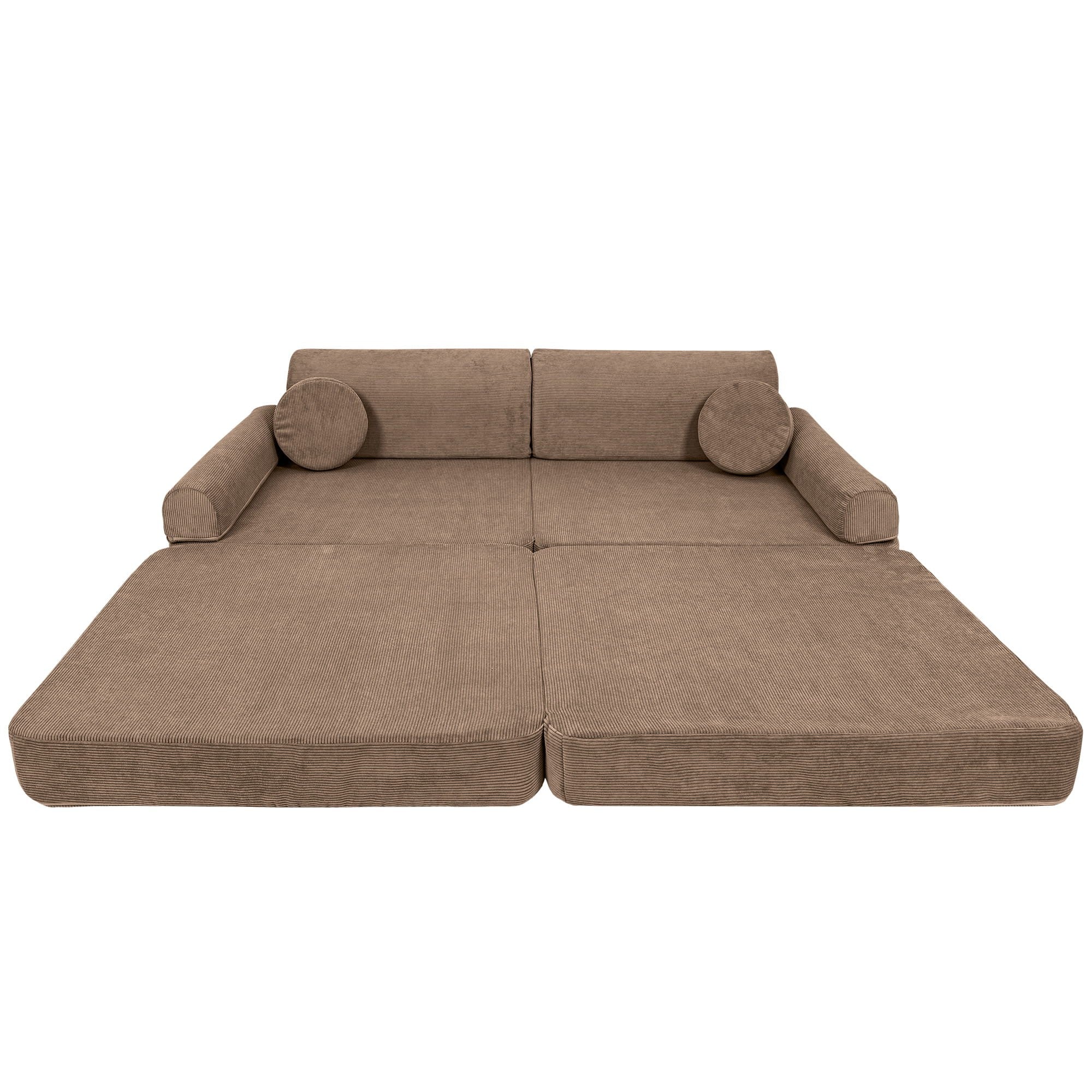 Didelė modulinė Sofa vaikams - Rudas velvetas - BureiKids