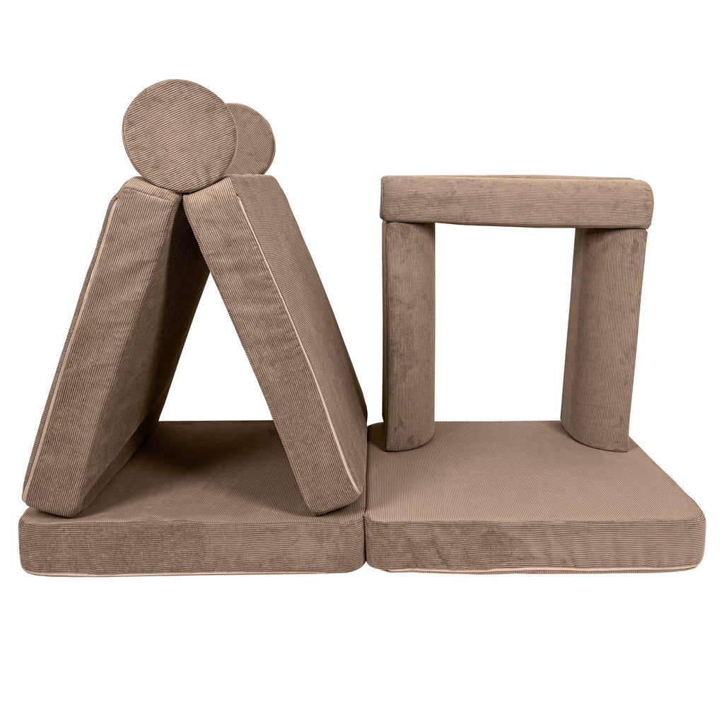 Didelė modulinė Sofa vaikams - Rudas velvetas - BureiKids
