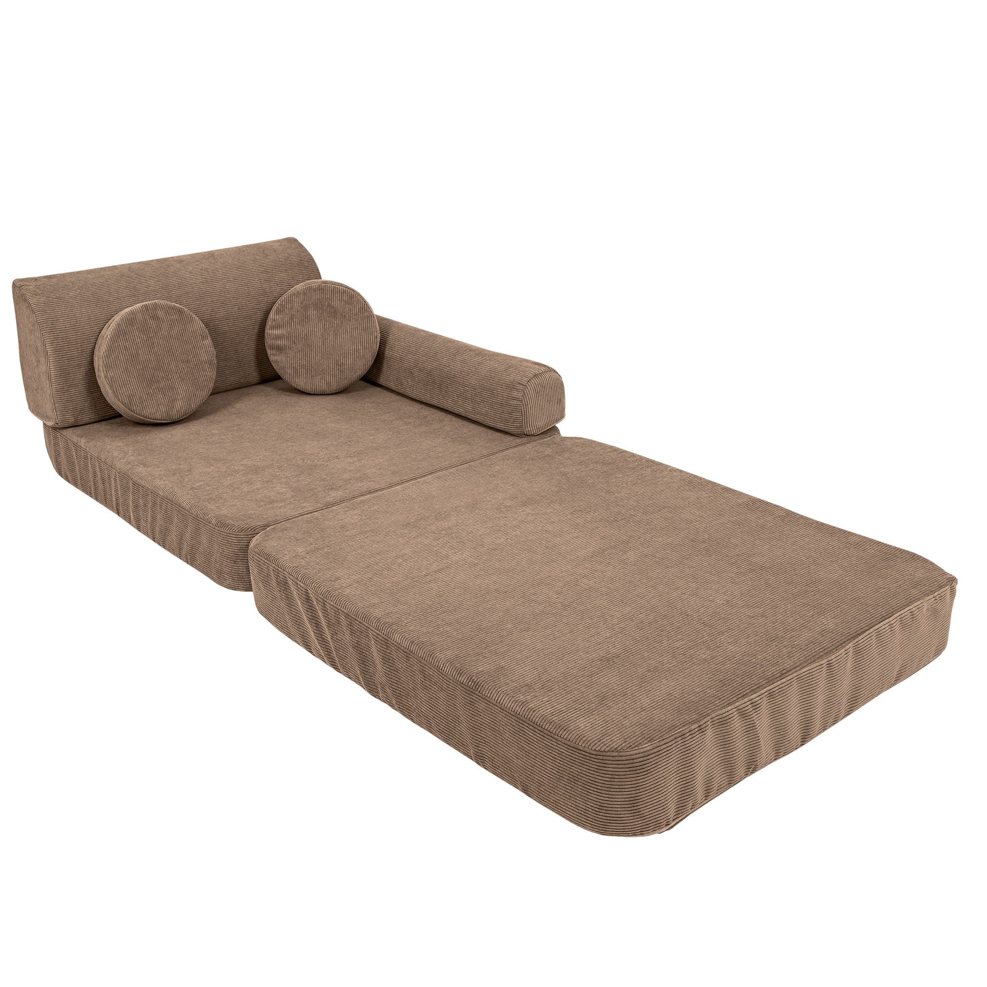 Didelė modulinė Sofa vaikams - Rudas velvetas - BureiKids