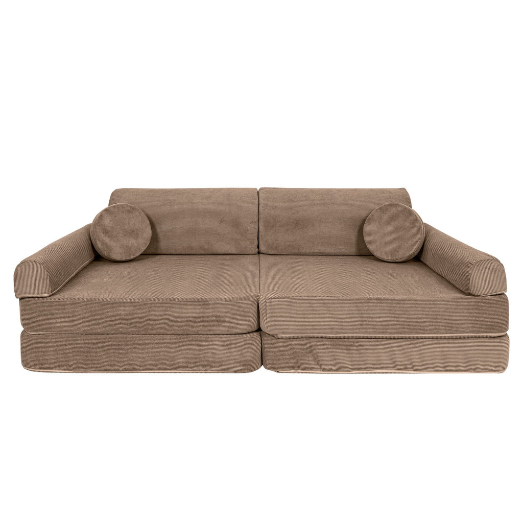 Didelė modulinė Sofa vaikams - Rudas velvetas - BureiKids
