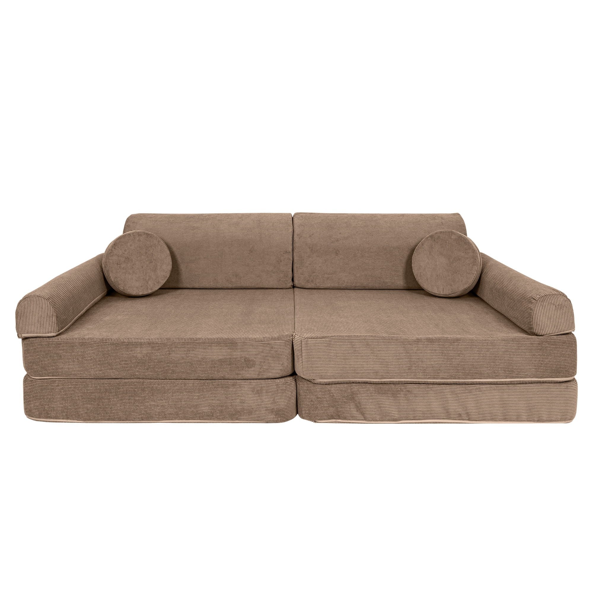 Didelė modulinė Sofa vaikams - Rudas velvetas - BureiKids