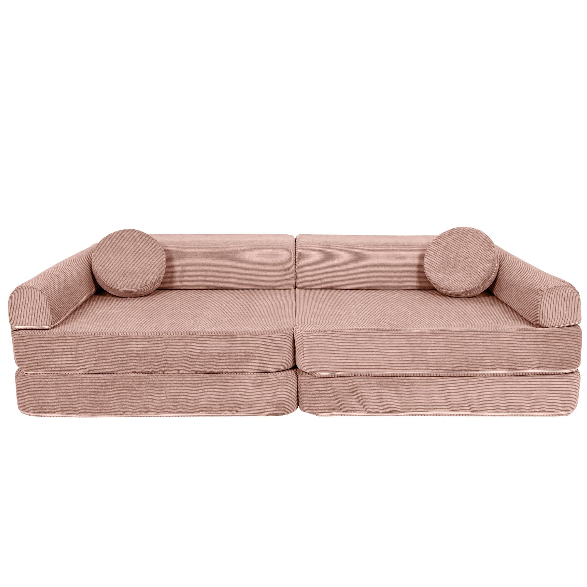 Didelė modulinė sofa vaikams - velvetinė rožinė - BureiKids
