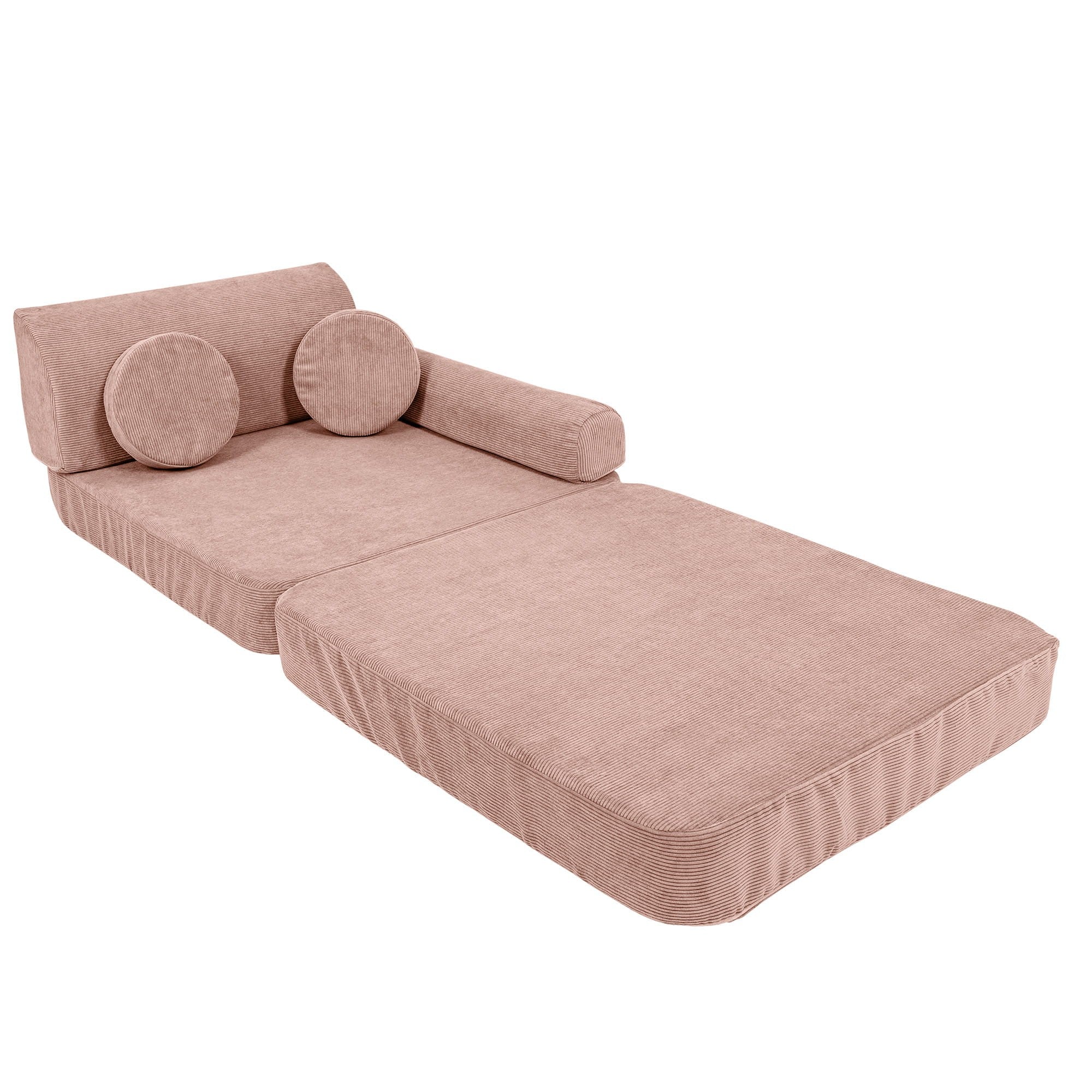 Didelė modulinė sofa vaikams - velvetinė rožinė - BureiKids