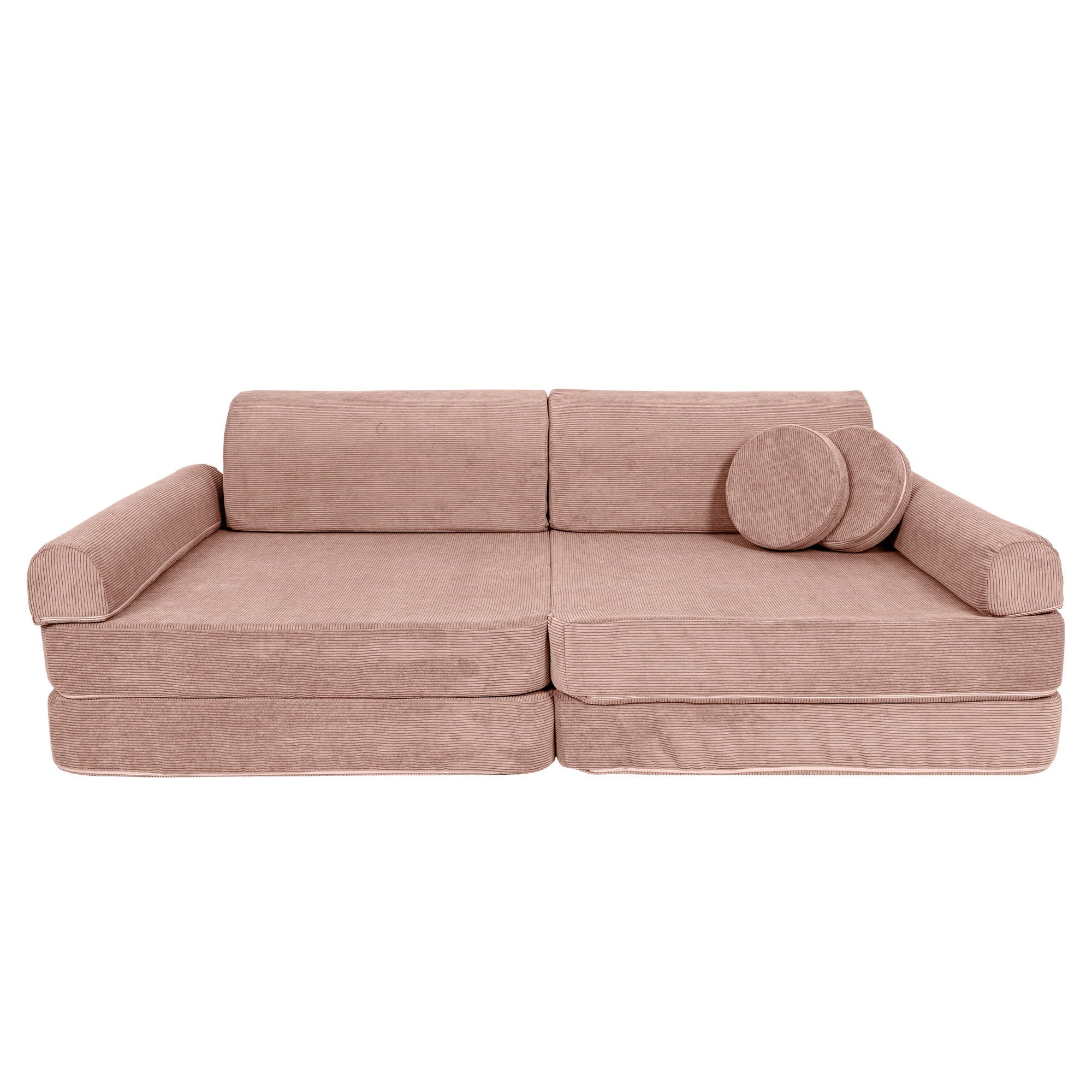 Didelė modulinė sofa vaikams - velvetinė rožinė - BureiKids