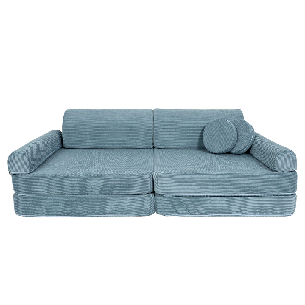 Didelė modulinė sofa vaikams - Turkio spalvos velvetas - BureiKids