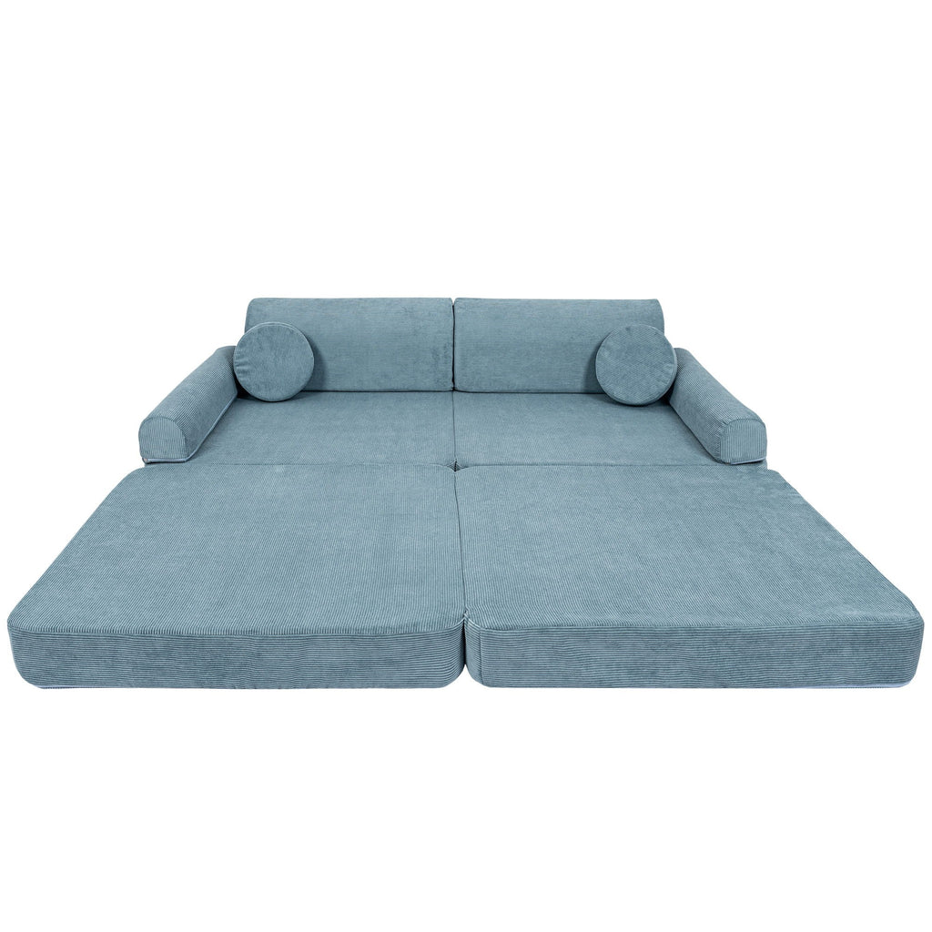 Didelė modulinė sofa vaikams - Turkio spalvos velvetas - BureiKids