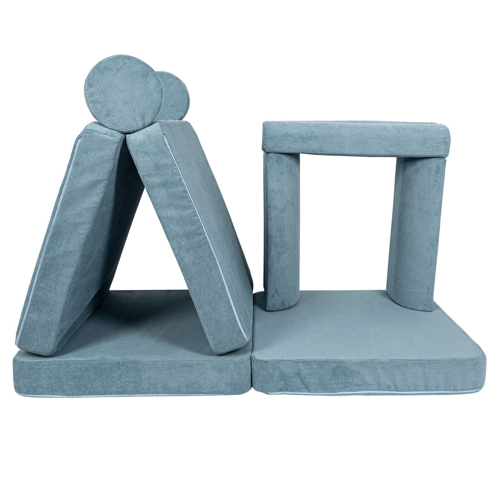 Didelė modulinė sofa vaikams - Turkio spalvos velvetas - BureiKids