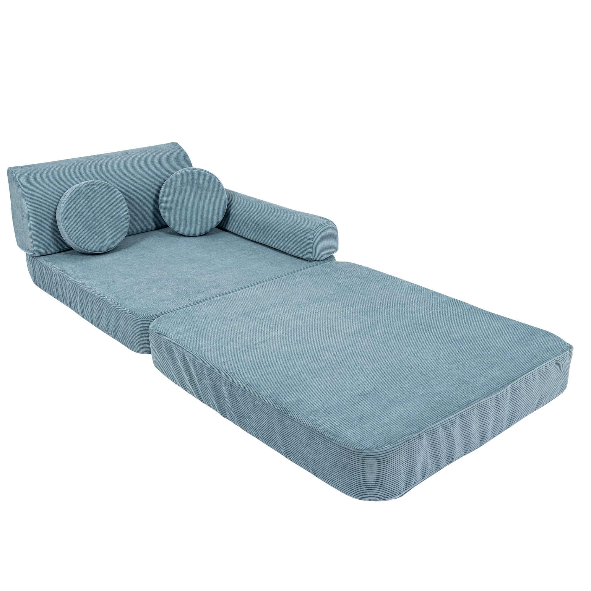 Didelė modulinė sofa vaikams - Turkio spalvos velvetas - BureiKids