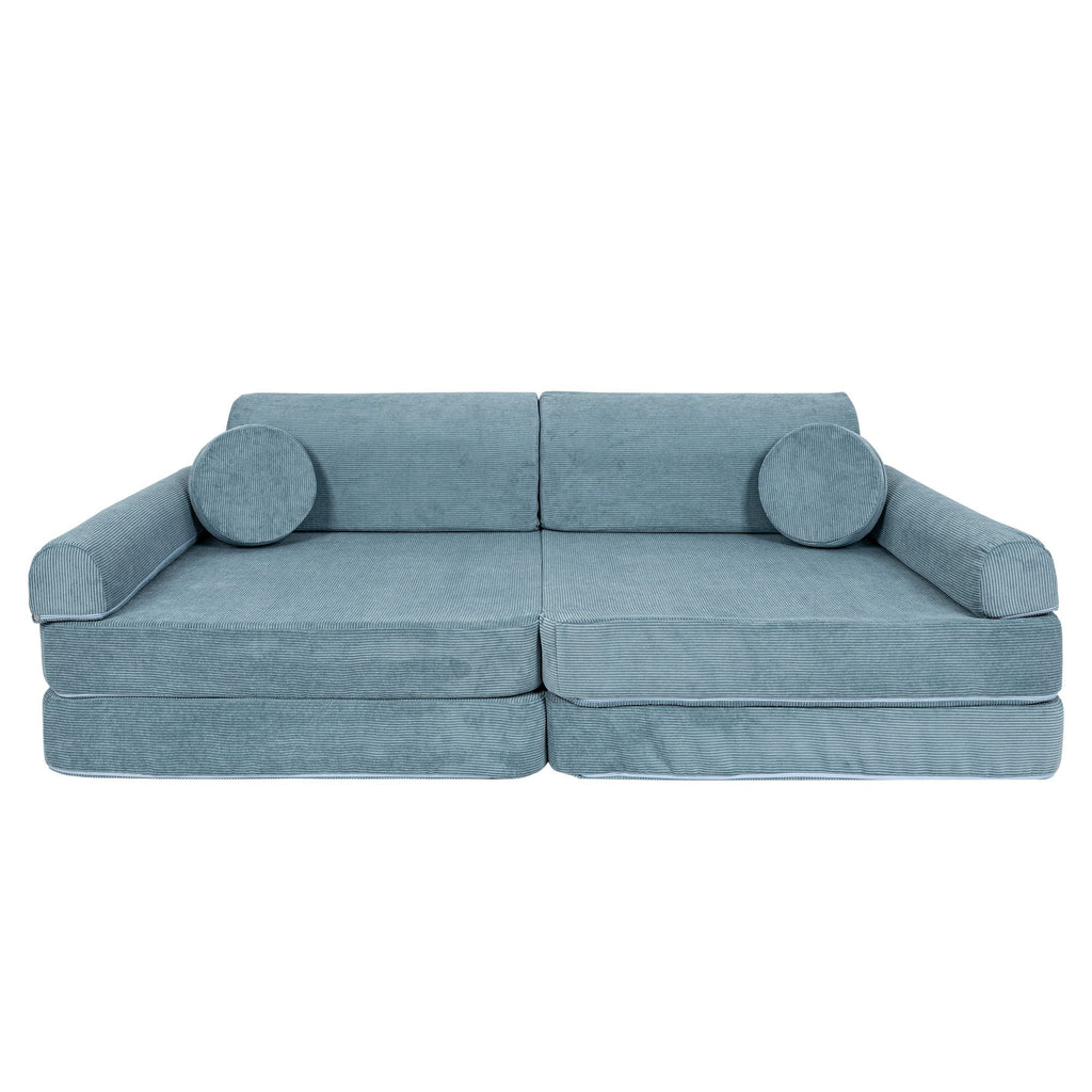 Didelė modulinė sofa vaikams - Turkio spalvos velvetas - BureiKids