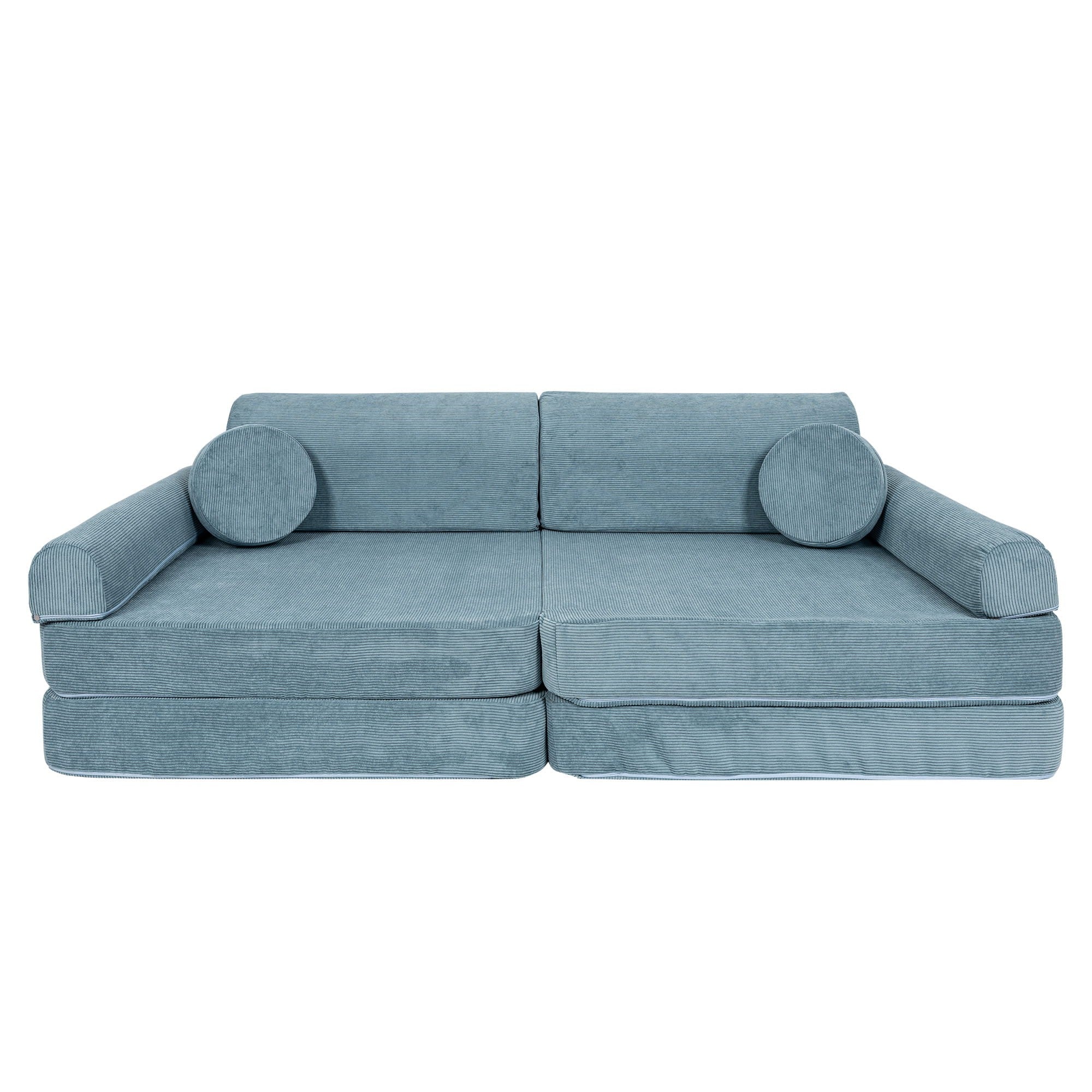Didelė modulinė sofa vaikams - Turkio spalvos velvetas - BureiKids
