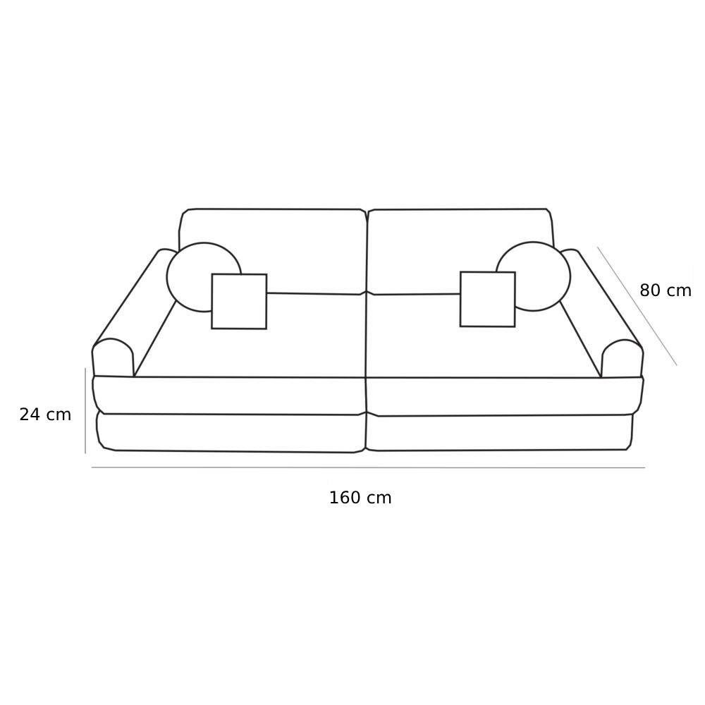 Didelė modulinė sofa vaikams – aukščiausios kokybės rudas velvetas  - BureiKids