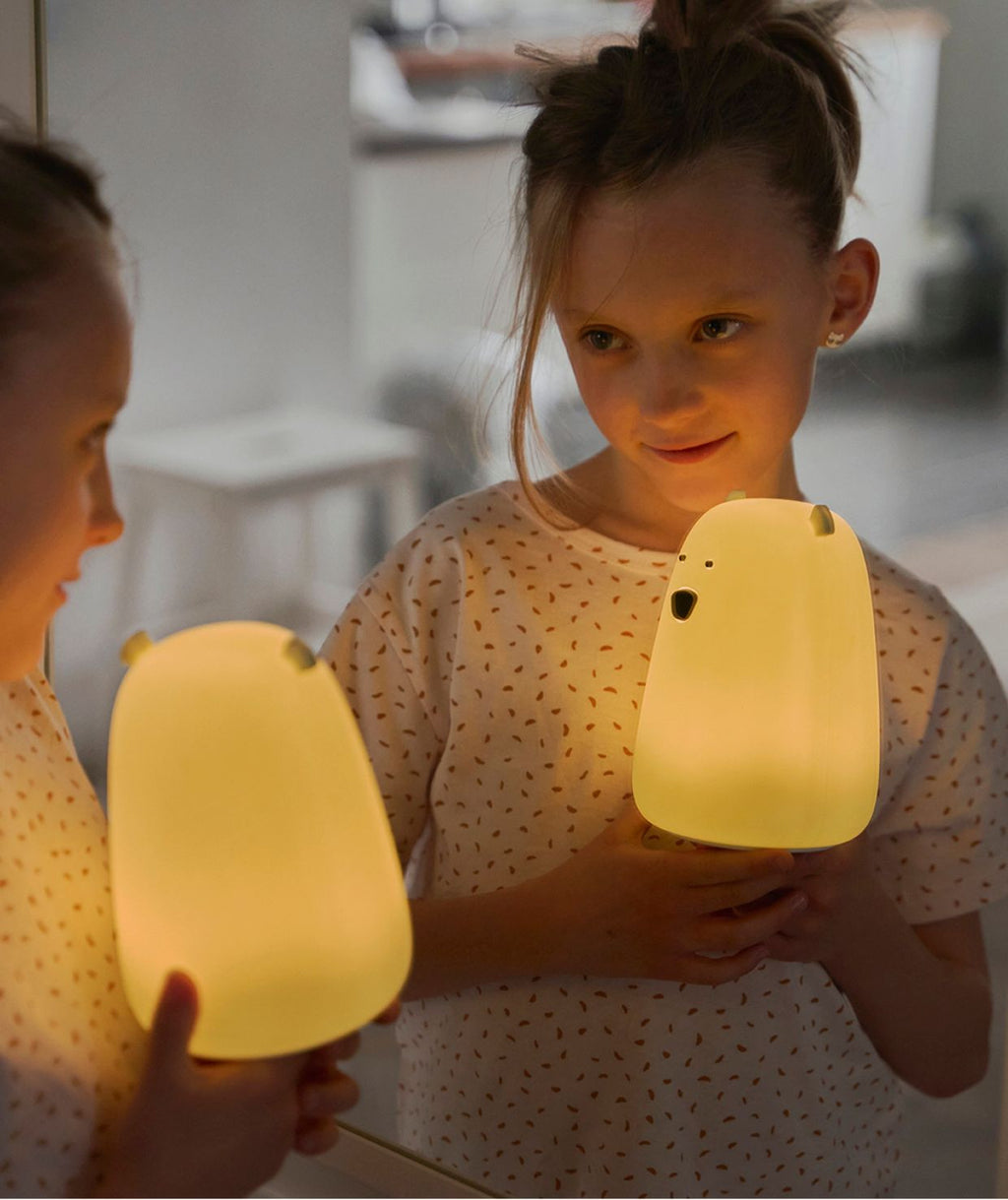 Didelė silikoninė meškiuko lempa - Šalavijų spalva - BureiKids