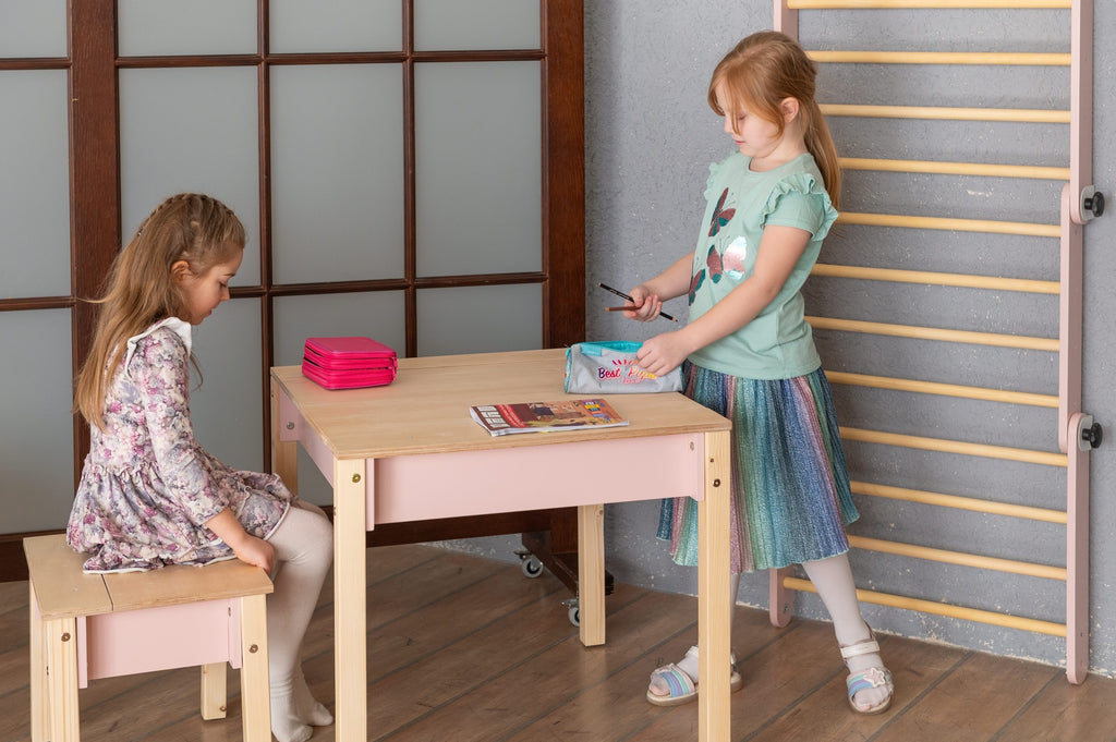 Išmanus stalo ir kėdės rinkinys su daiktų laikymo vieta - BureiKids