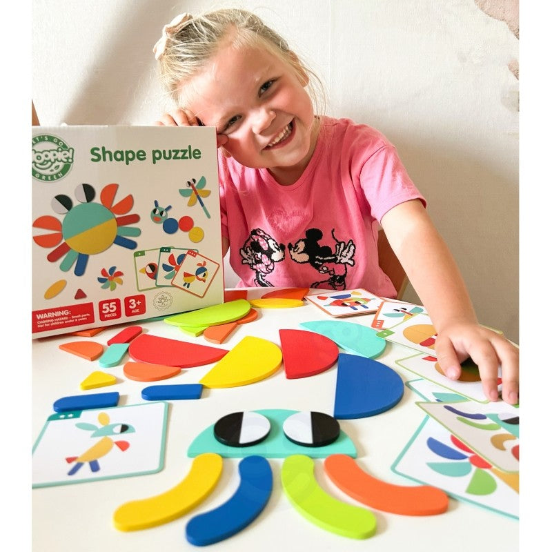 Medinė Montessori figūrų dėlionė - BureiKids