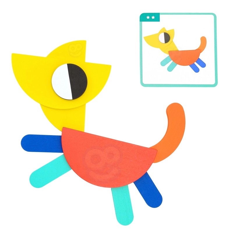 Medinė Montessori figūrų dėlionė - BureiKids