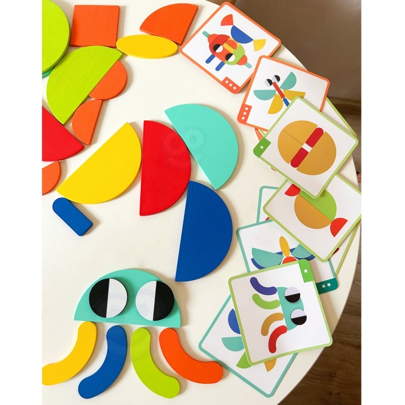 Medinė Montessori figūrų dėlionė - BureiKids