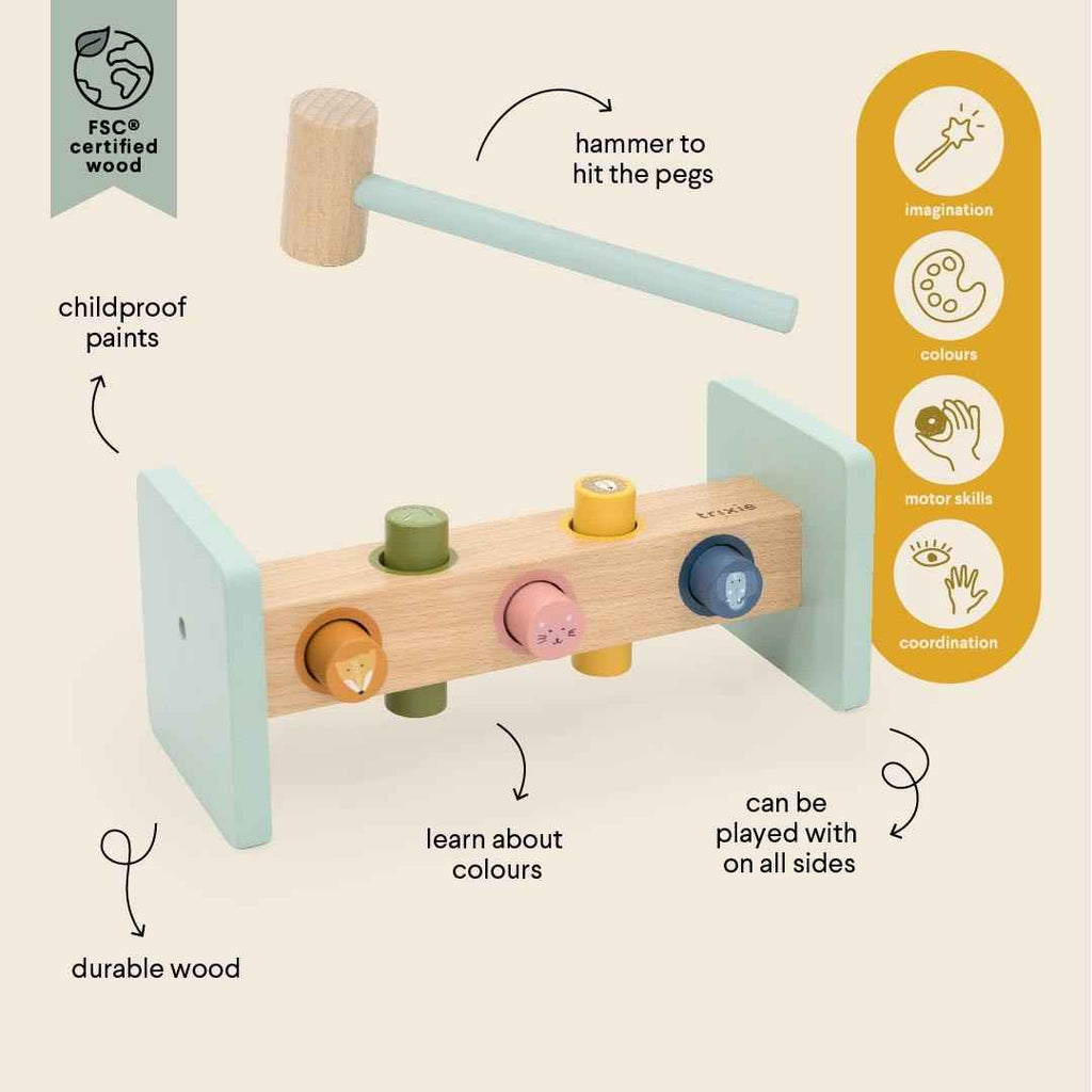Wooden Hammer Bench - Trixie Baby Animals