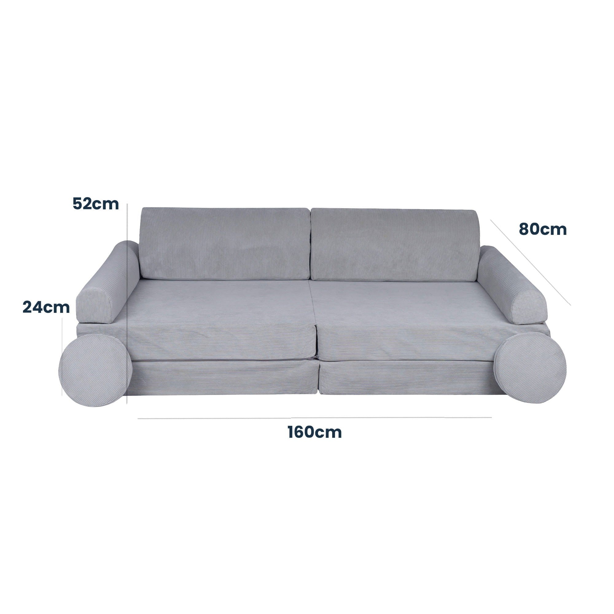 MeowBaby® Didelė modulinė Sofa - Pilkos spalvos - BureiKids