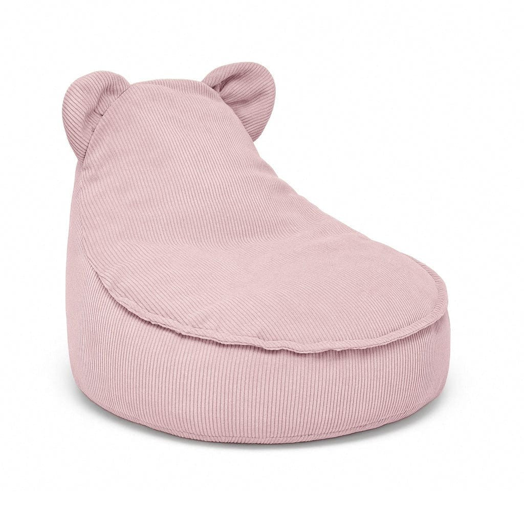 MeowBaby® Slimcord meškiuko formos sėdmaišis - Švelniai rožinės spalvos - BureiKids