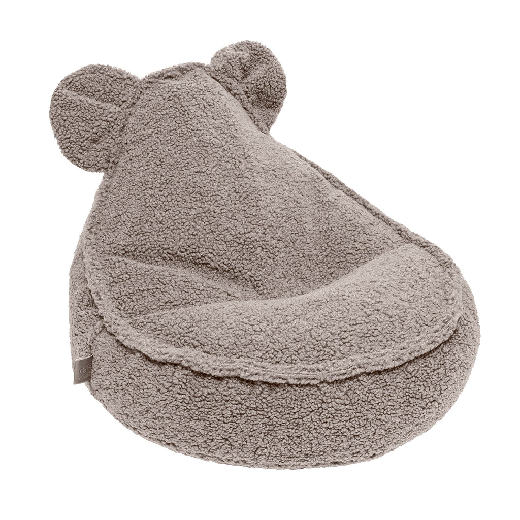 Estetiškas veliūrinis sėdmaišis – Teddy (pilkos spalvos)  - BureiKids