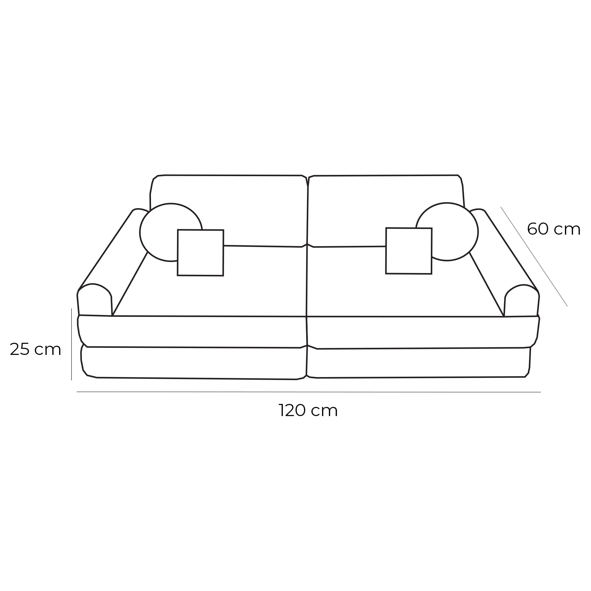 Medium Modular Sofa for Kids - Slimcord Ecru