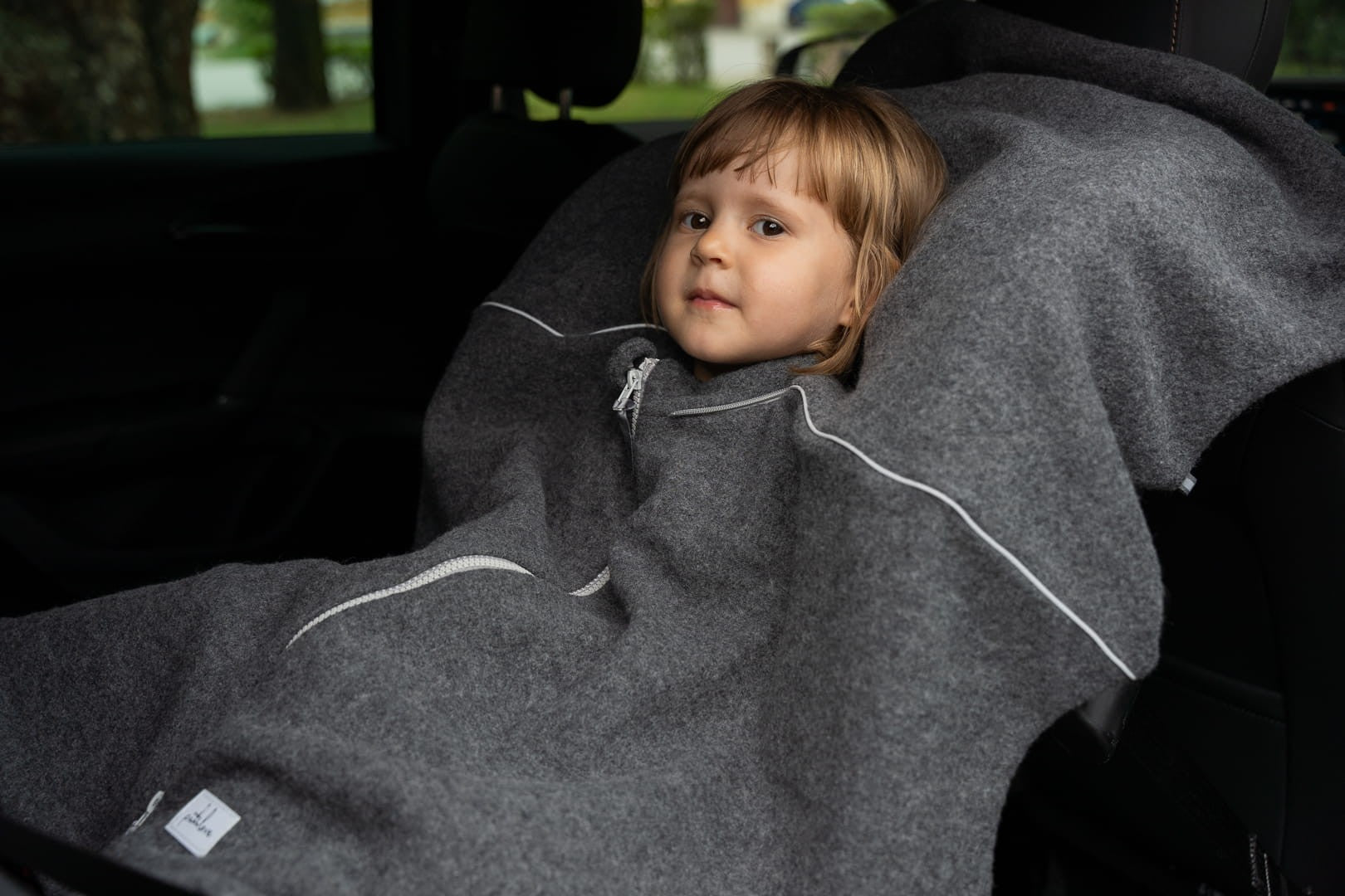 Merino vilnos automobilinės kėdutės pončas - Drakonas - BureiKids