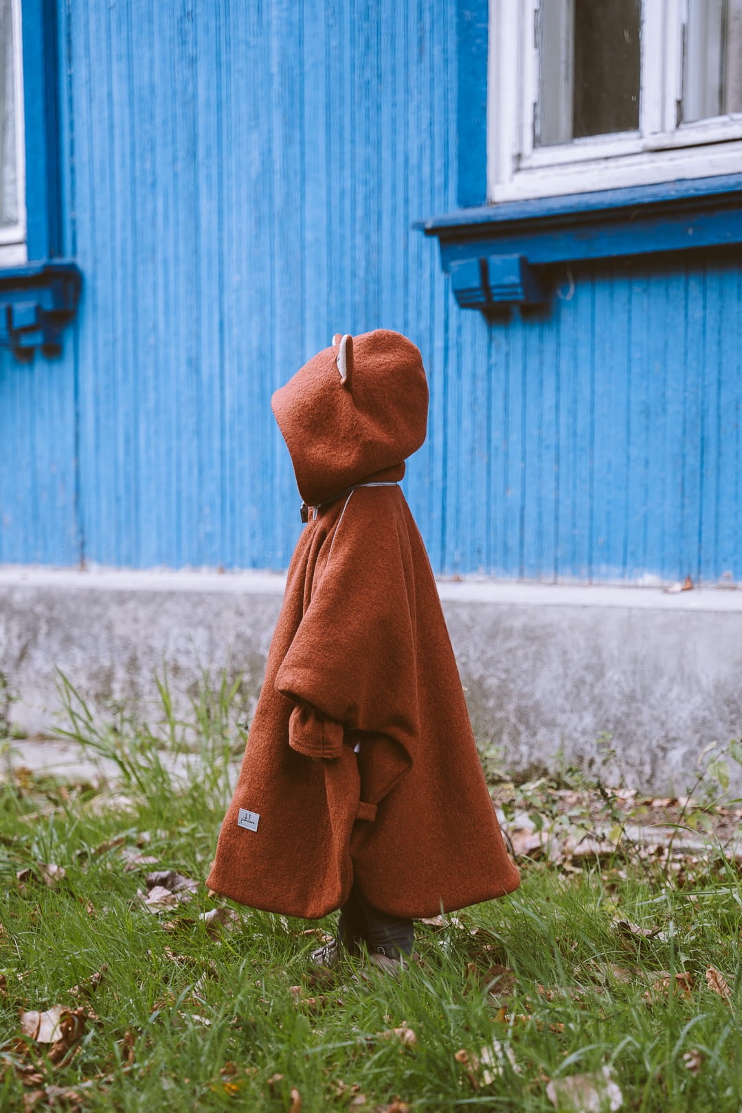 Merino vilnos automobilinės kėdutės pončas - Lapės ausys - BureiKids