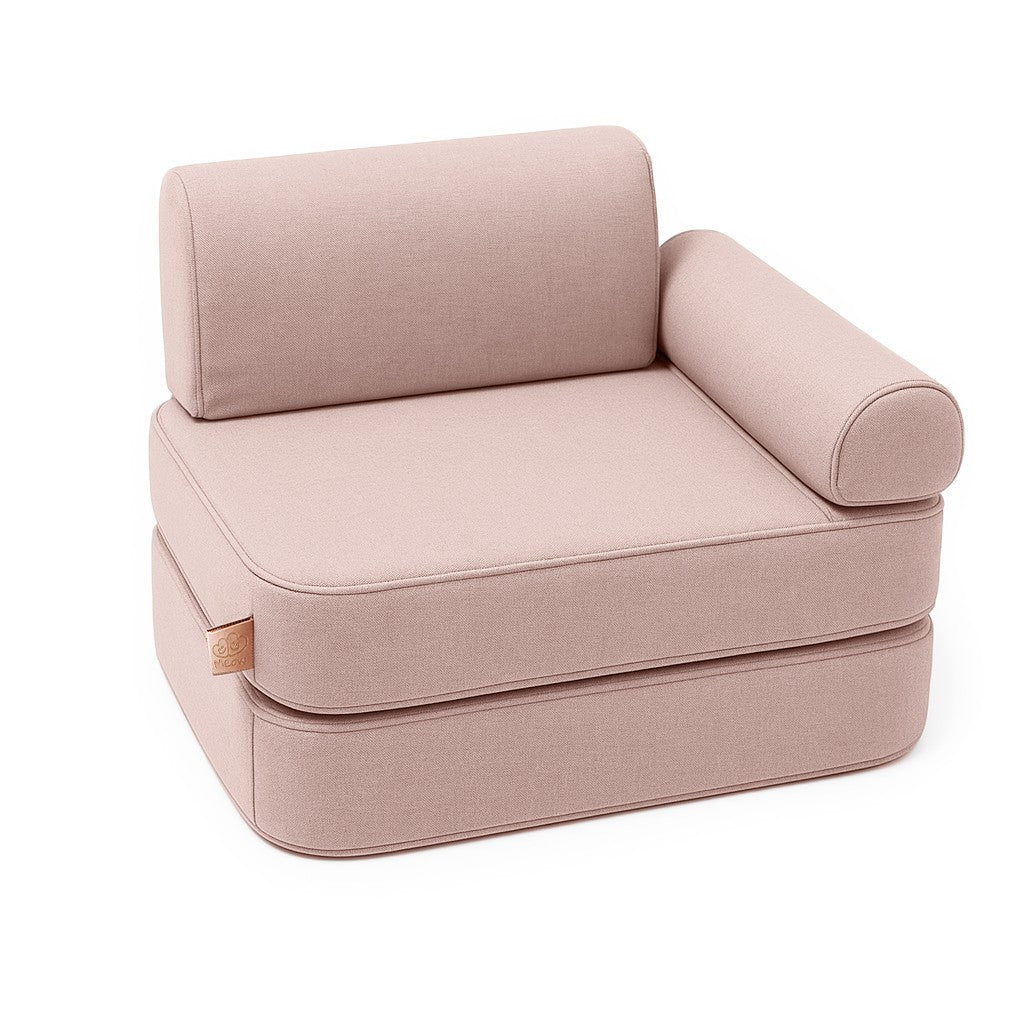 Mini vaikiška „Outzy Pocket“ sofa, skirta naudoti viduje ir lauke - Pelenų rožės spalvos - BureiKids