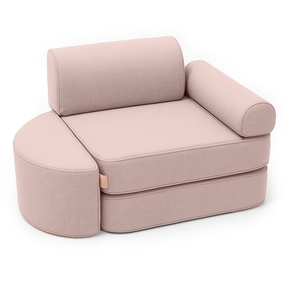 Mini vaikiška „Outzy Pocket“ sofa, skirta naudoti viduje ir lauke - Pelenų rožės spalvos - BureiKids