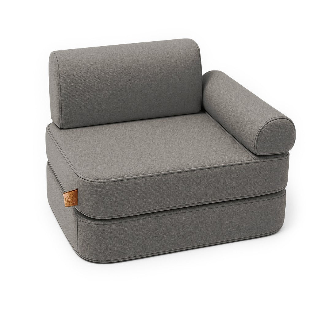 Mini vaikiška vidaus ir lauko sofa „Outzy Pocket“ - Tamsiai pilkos spalvos - BureiKids