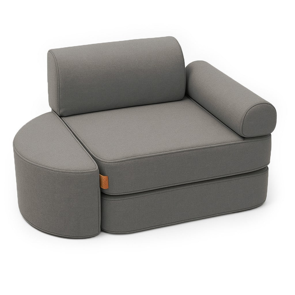 Mini vaikiška vidaus ir lauko sofa „Outzy Pocket“ - Tamsiai pilkos spalvos - BureiKids
