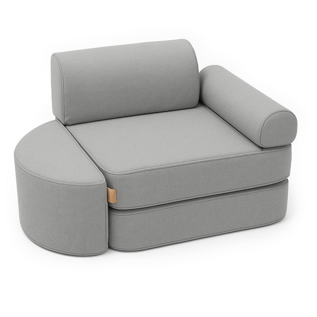 Mini vaikiška vidaus ir lauko sofa  - Pilkos spalvos- BureiKids