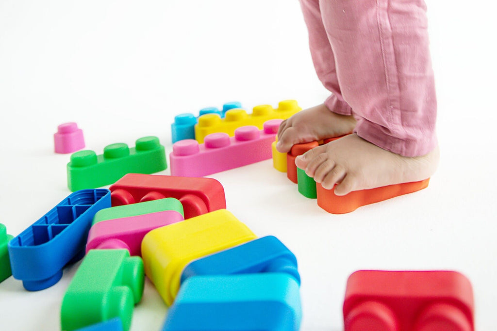 Minkštų kaladėlių rinkinys su ratukais - 21 vnt - BureiKids