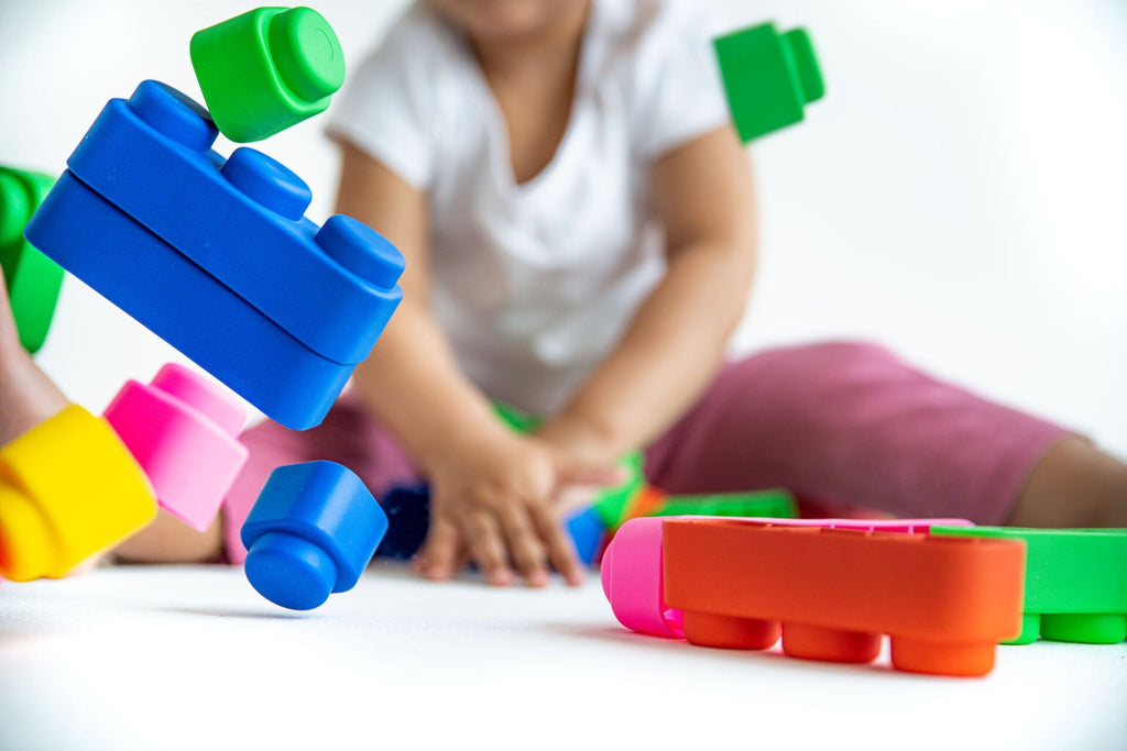 Minkštų kaladėlių rinkinys su ratukais -33 vnt - BureiKids