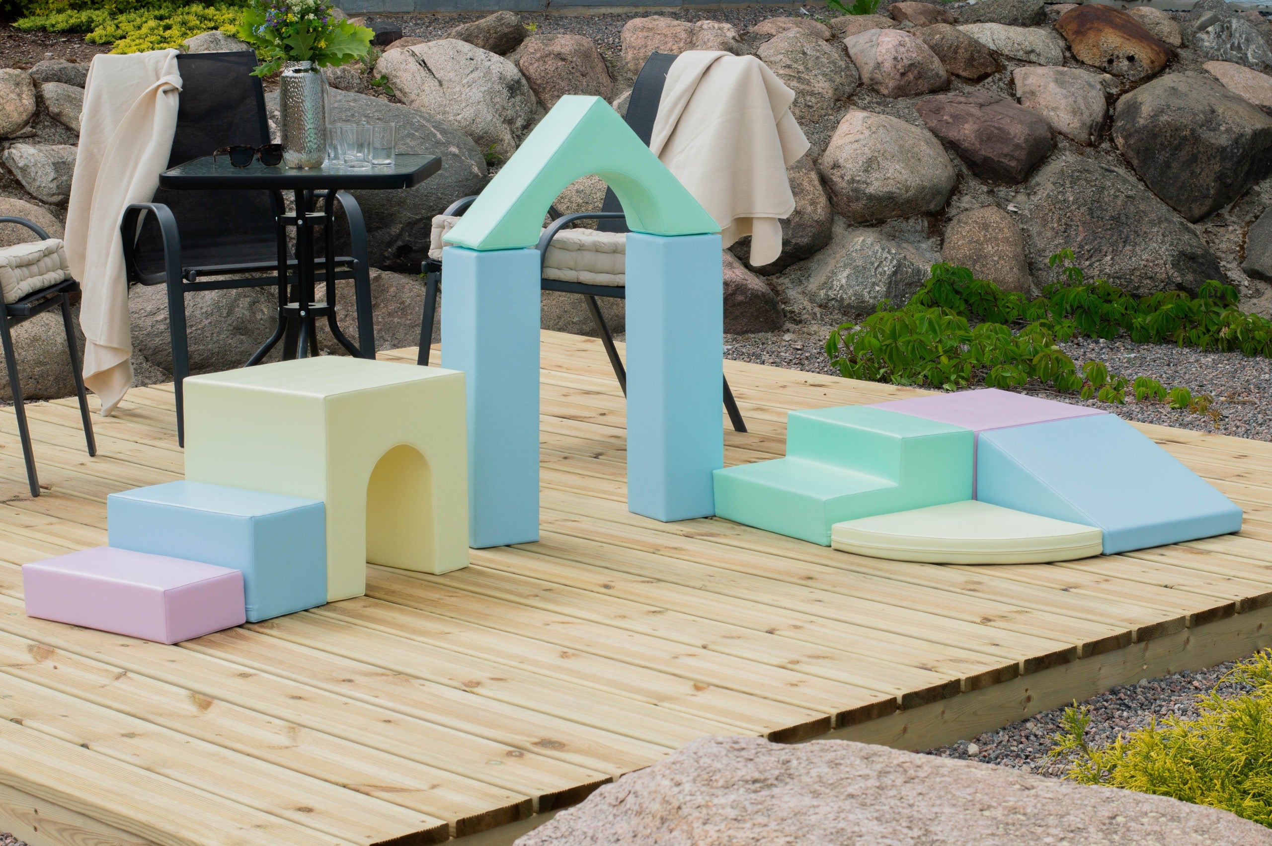 Minkšta laipiojimo žaidimų aikštelė IGLU iš 10 blokų - Švelni pastelinė "Creativity" - BureiKids