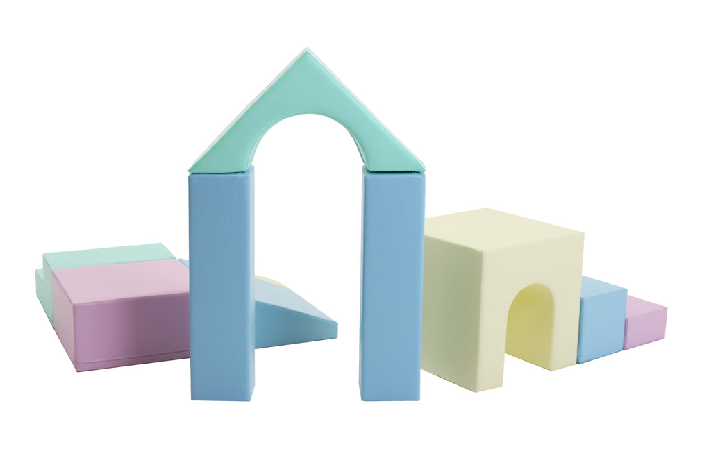 Minkšta laipiojimo žaidimų aikštelė IGLU iš 10 blokų - Švelni pastelinė "Creativity" - BureiKids