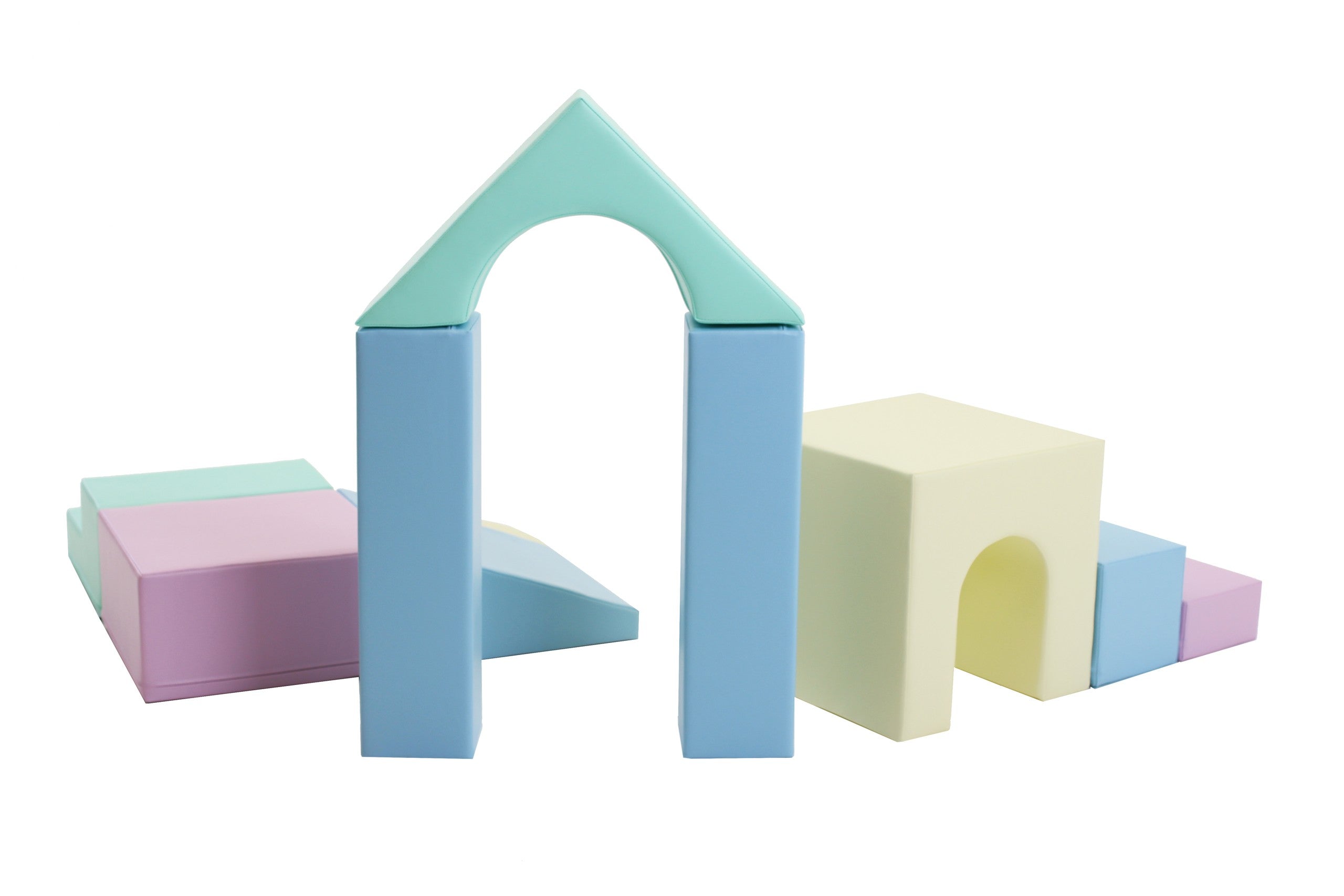 Minkšta laipiojimo žaidimų aikštelė IGLU iš 10 blokų - Švelni pastelinė "Creativity" - BureiKids