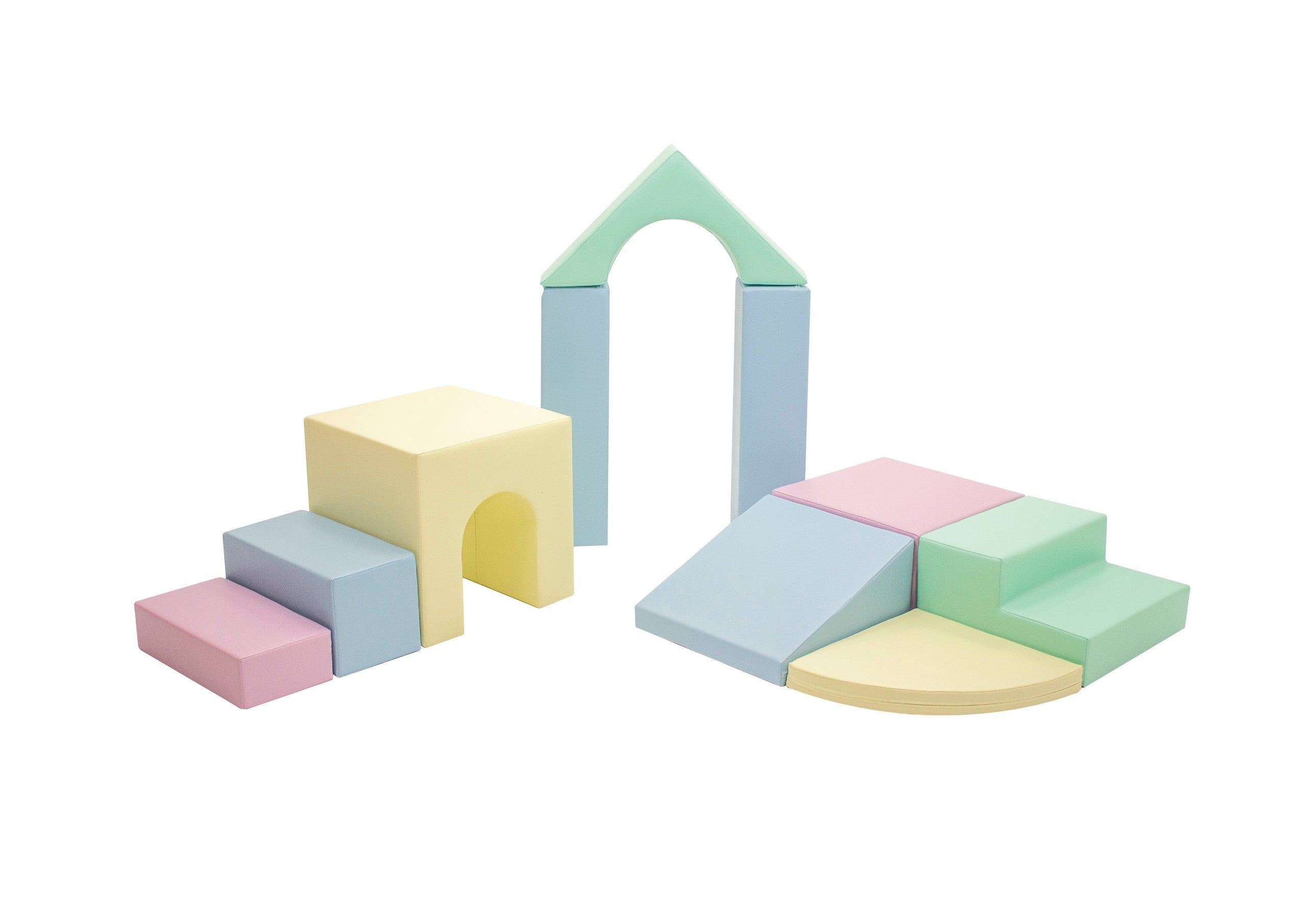 Minkšta laipiojimo žaidimų aikštelė IGLU iš 10 blokų - Švelni pastelinė "Creativity" - BureiKids