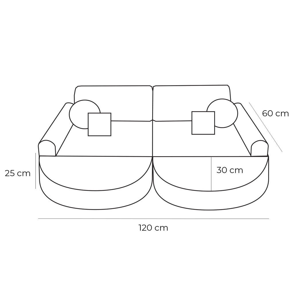 Modulinė sofa vaikams vidutinio dydžio - Estetiška turkio spalva Plus - BureiKids