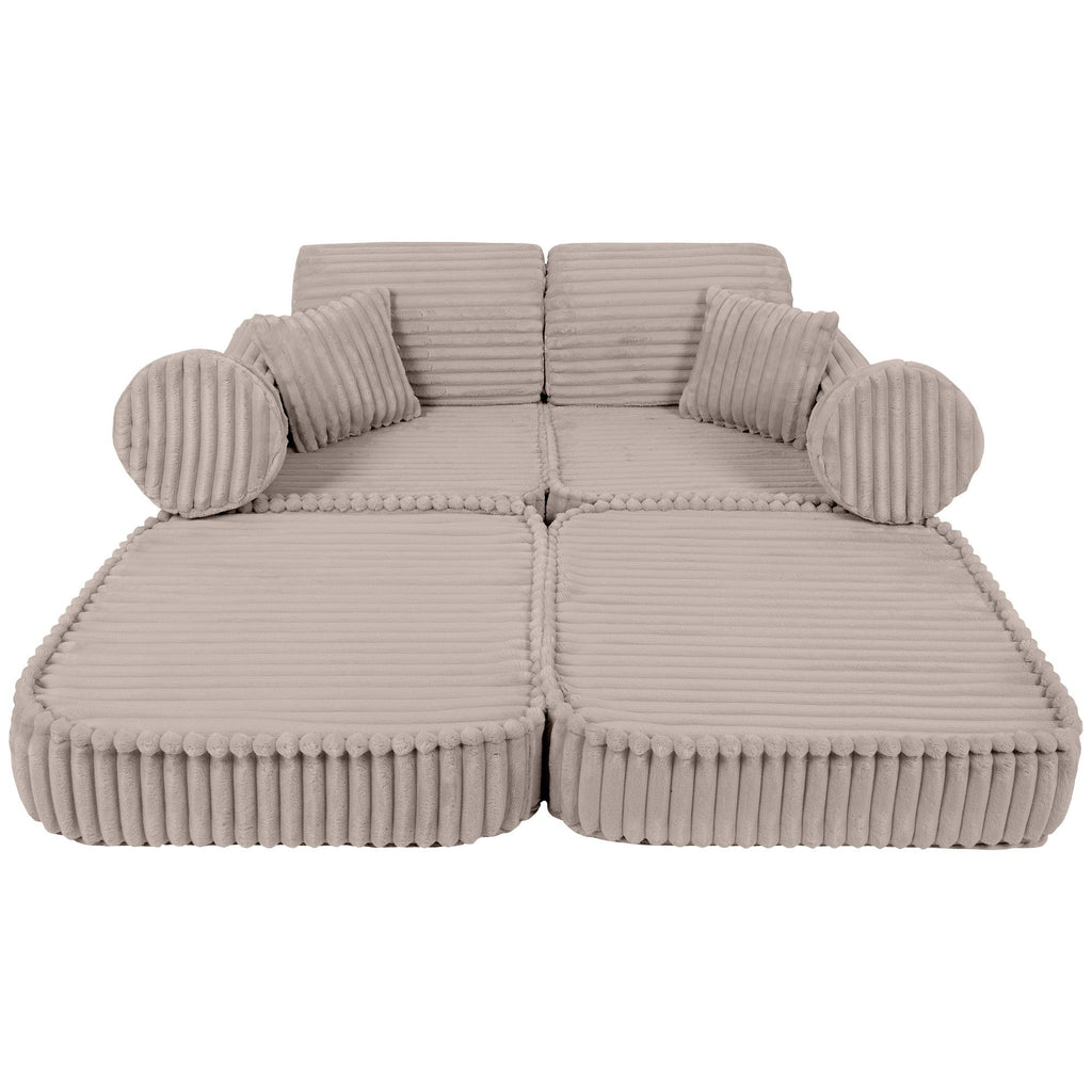 Modulinė sofa vaikams vidutinio dydžio – „Churros“ smėlinė - beige - BureiKids