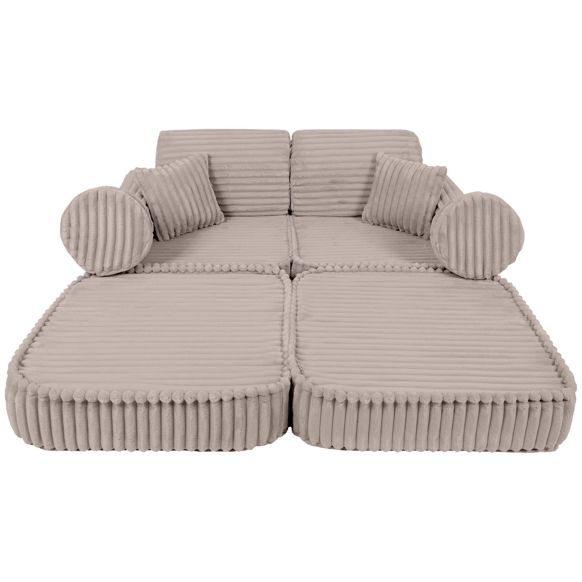 Modulinė sofa vaikams vidutinio dydžio – „Churros“ smėlinė - beige - BureiKids