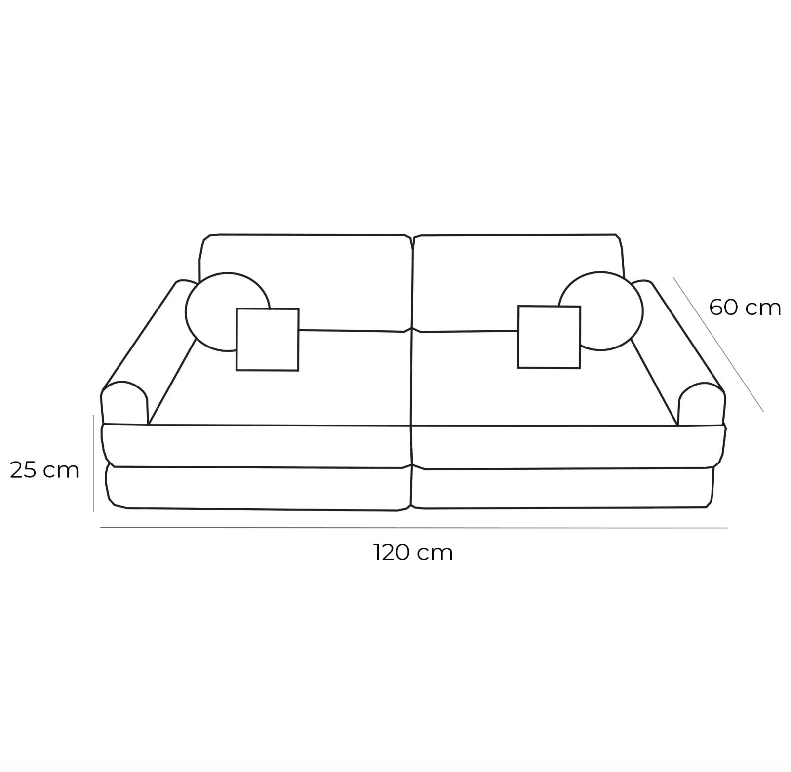 Modulinė sofa vaikams vidutinio dydžio – „Churros“ smėlinė - beige - BureiKids