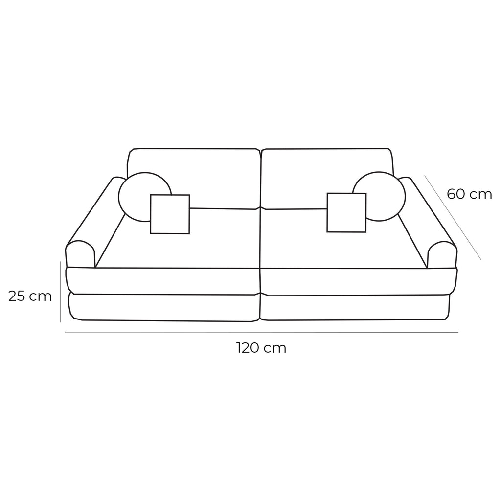 Modulinė sofa vaikams vidutinio dydžio - Slimcord Ecru - BureiKids