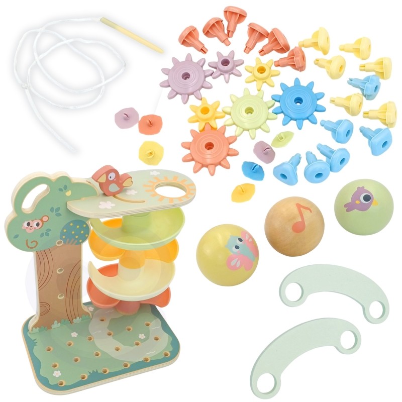 Montessori 4-in-1 lavinamasis rutuliukų medis - BureiKids