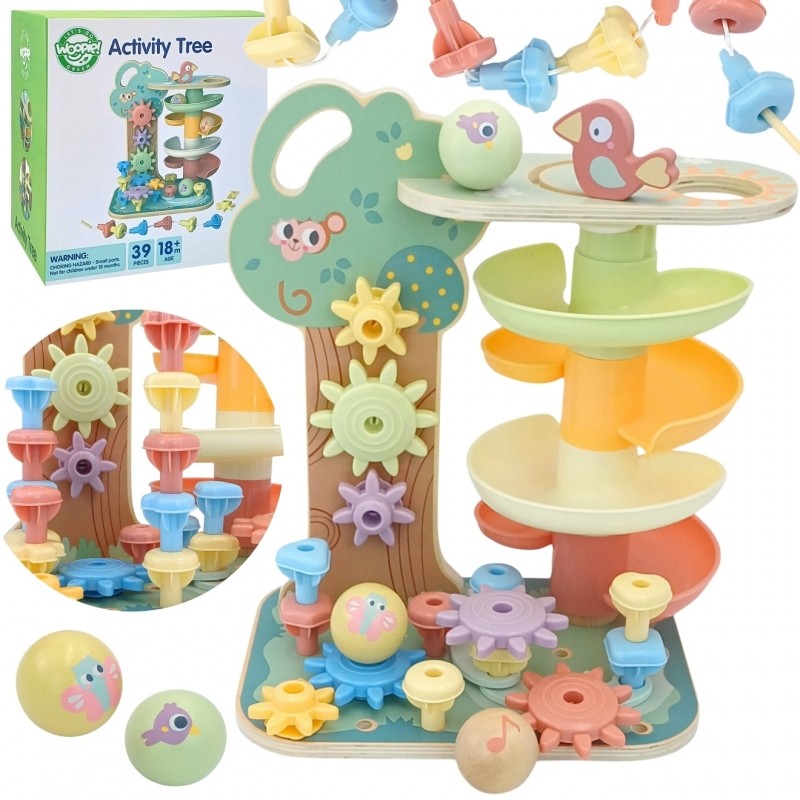 Montessori 4-in-1 lavinamasis rutuliukų medis - BureiKids