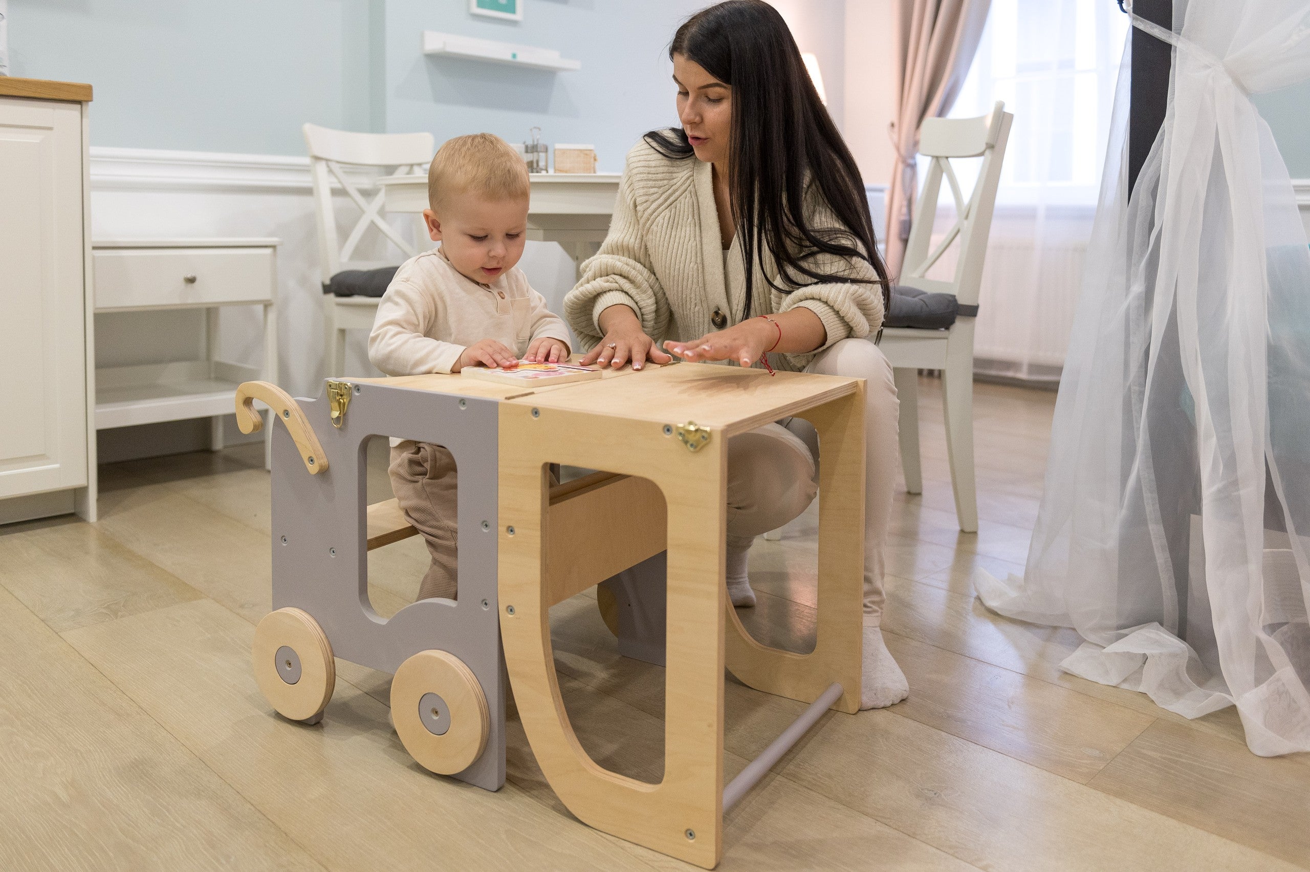 Montessori virtuvės pagalbinis bokštelis / mokymosi stalas - BureiKids
